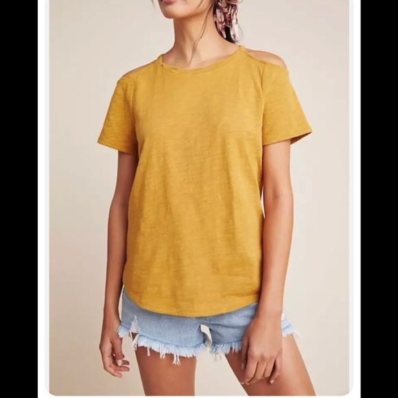 Anthropologie Maeve Turner Open-Shoulder Top - Picture 3 of 4